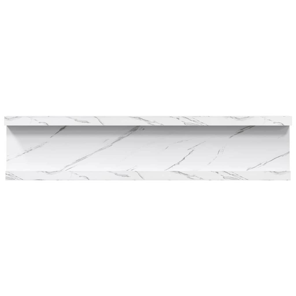 Scaffale da parete 2 pcs Marmo Bianco 40 x 9 x 3 cm
