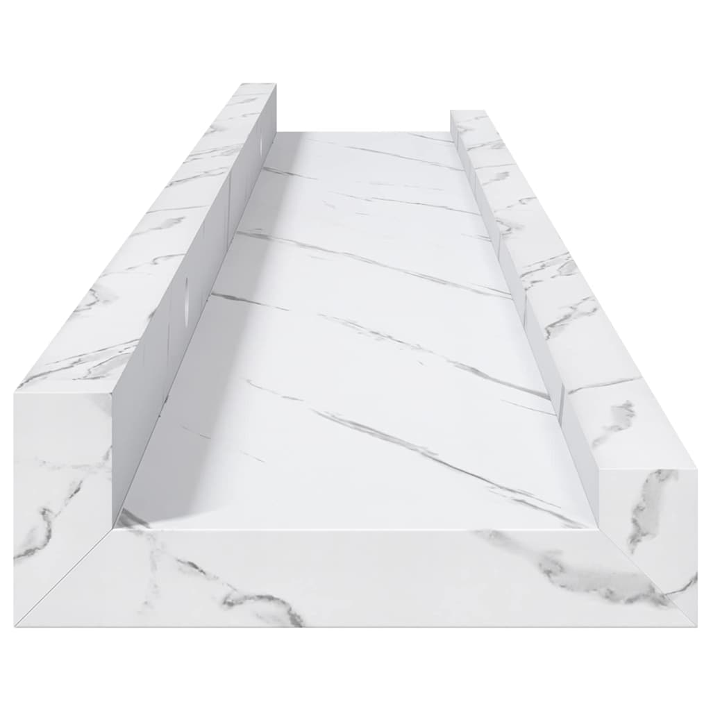Scaffale da parete 2 pcs Marmo Bianco 60 x 9 x 3 cm