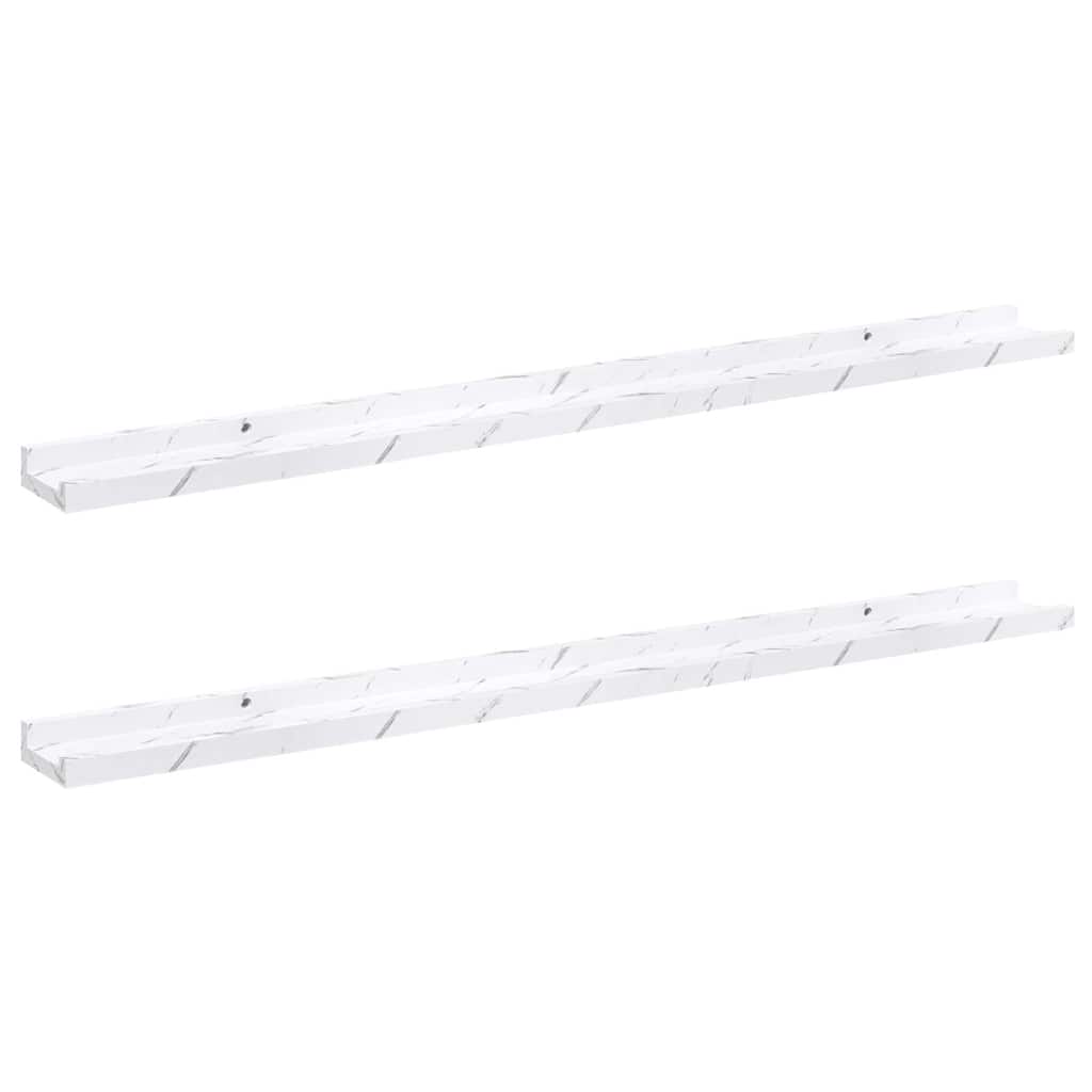 Scaffale da parete 2 pcs Marmo Bianco 100 x 9 x 3 cm