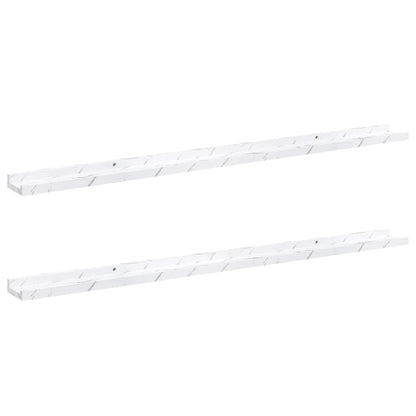 Scaffale da parete 2 pcs Marmo Bianco 115 x 9 x 3 cm