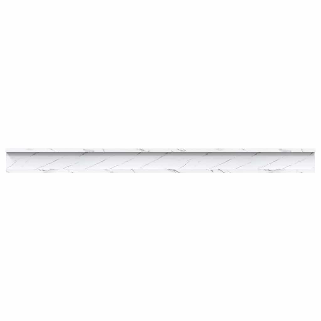 Scaffale da parete A parete 2 pcs Marmo Bianco 115 x 9 x 3 cm | homemem39
