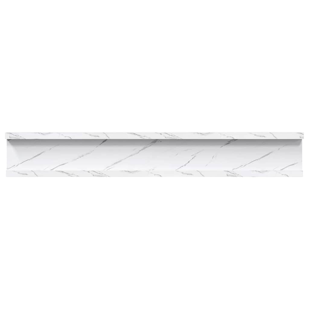 Scaffale da parete A parete 4 pcs Marmo Bianco 60 x 9 x 3 cm | homemem39