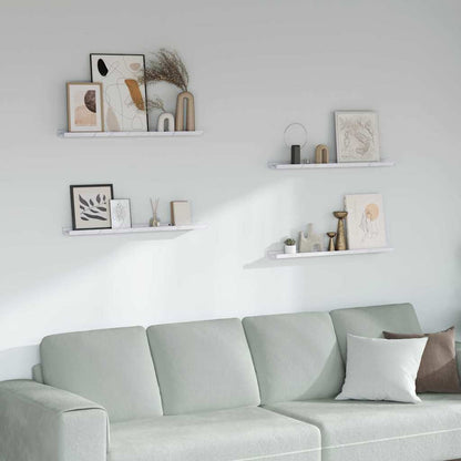 Scaffale da parete 4 pcs Marmo Bianco 80 x 9 x 3 cm