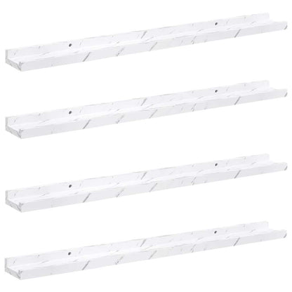 Scaffale da parete 4 pcs Marmo Bianco 80 x 9 x 3 cm