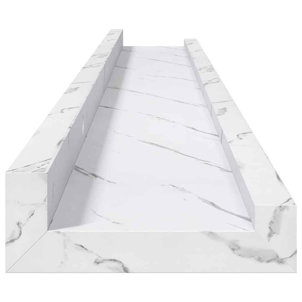 Scaffale da parete 4 pcs Marmo Bianco 80 x 9 x 3 cm