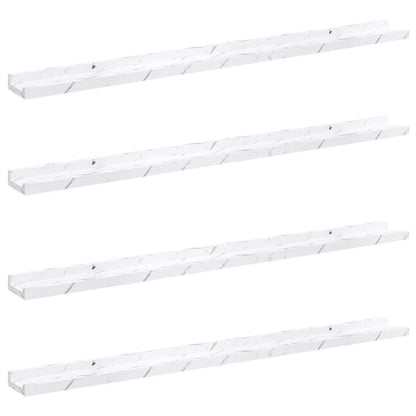 Scaffale da parete 4 pcs Marmo Bianco 100 x 9 x 3 cm
