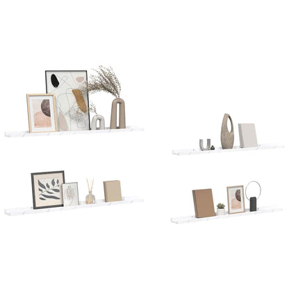 Scaffale da parete 4 pcs Marmo Bianco 100 x 9 x 3 cm