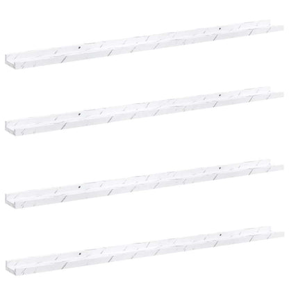 Scaffale da parete 4 pcs Marmo Bianco 115 x 9 x 3 cm