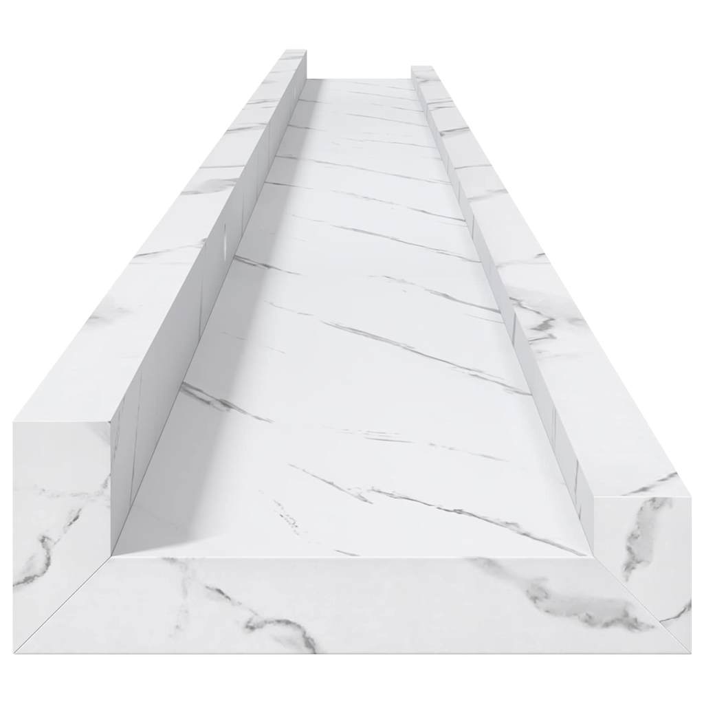 Scaffale da parete 4 pcs Marmo Bianco 115 x 9 x 3 cm