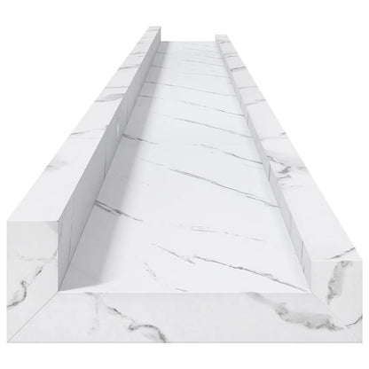 Scaffale da parete 4 pcs Marmo Bianco 115 x 9 x 3 cm