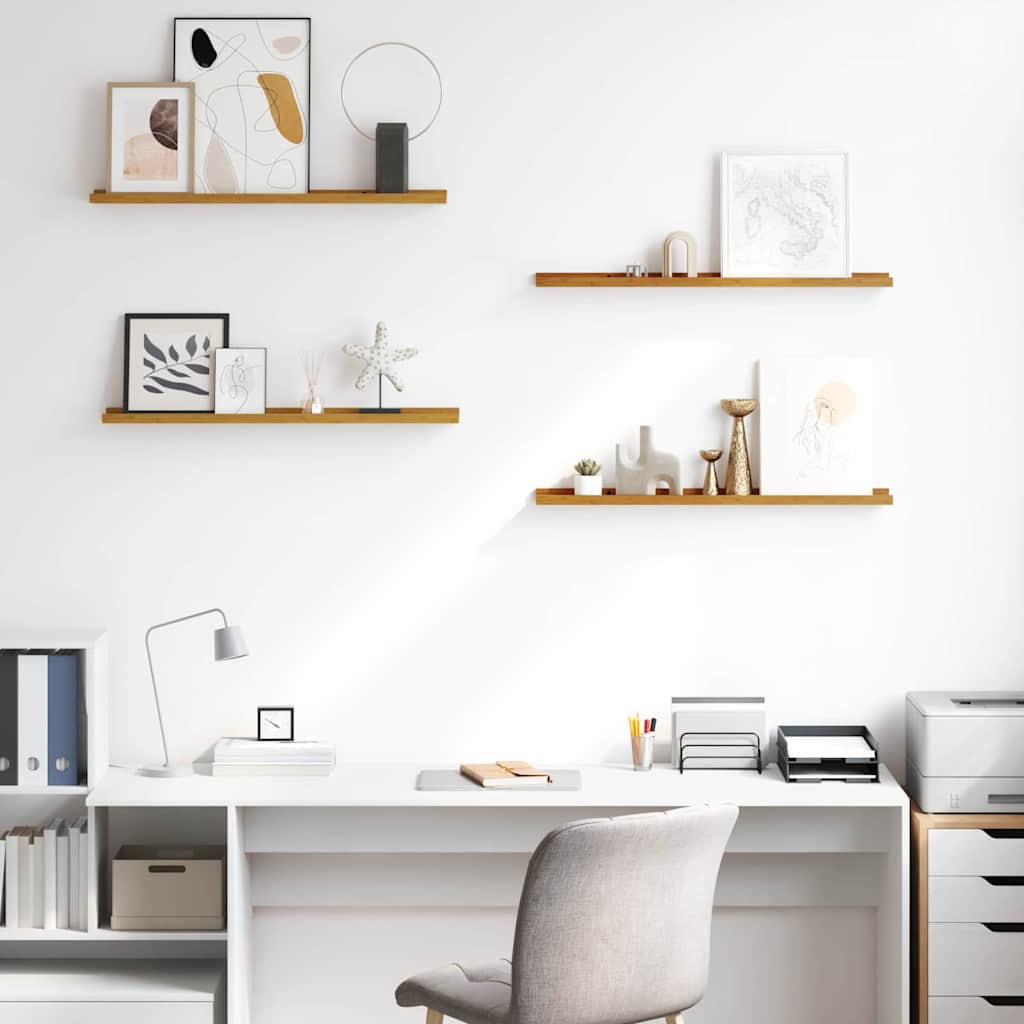 Scaffale da parete 4 pcs Beige 80 x 9 x 3 cm Legno multistrato