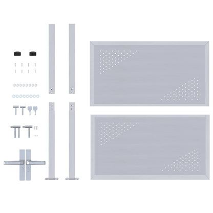 Cancello da giardino Argento 85 x 100 cm Acciaio inossidabile