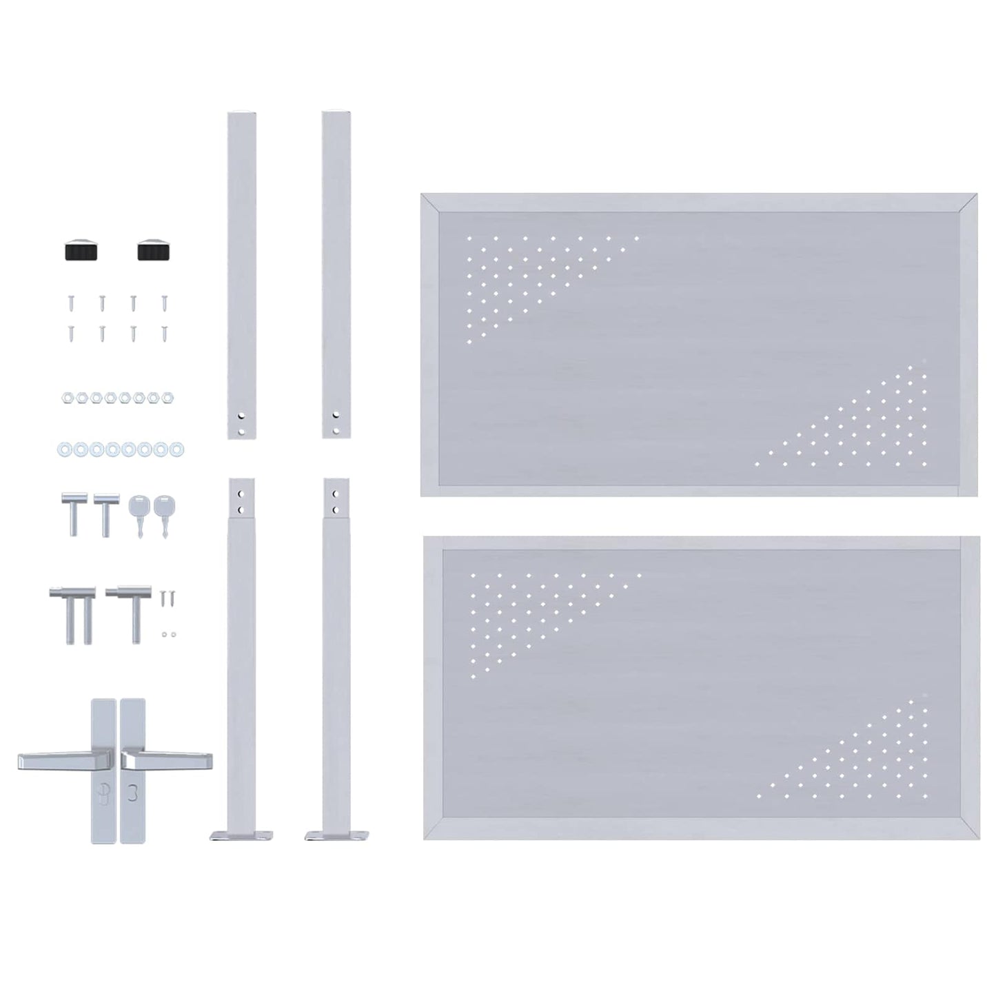 Cancello da giardino Argento 85 x 100 cm Acciaio inossidabile