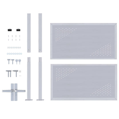 Cancello da giardino Argento 85 x 100 cm Acciaio inossidabile