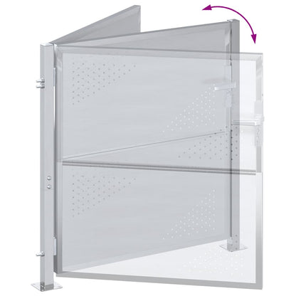 Cancello da giardino Argento 85 x 100 cm Acciaio inossidabile