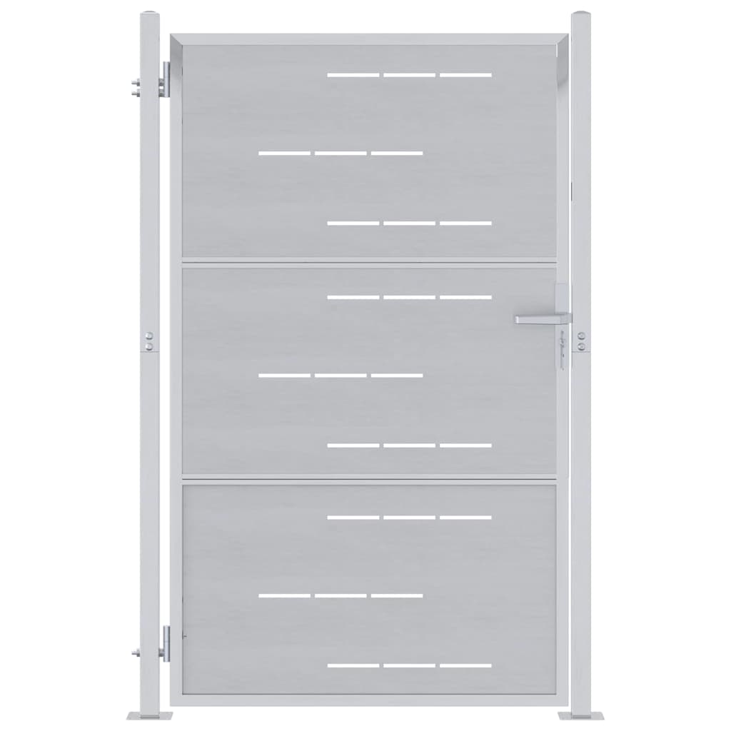 Cancello da giardino Argento 100 x 125 cm Acciaio inossidabile