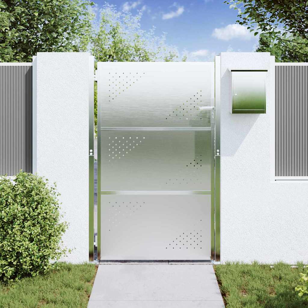 Cancello da giardino Argento 100 x 125 cm Acciaio inossidabile