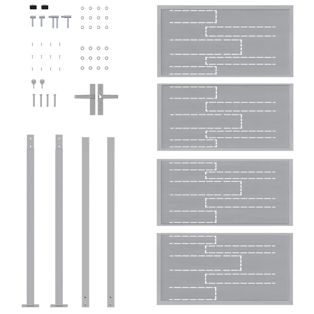 Cancello da giardino Argento 96 x 180 cm Acciaio inossidabile