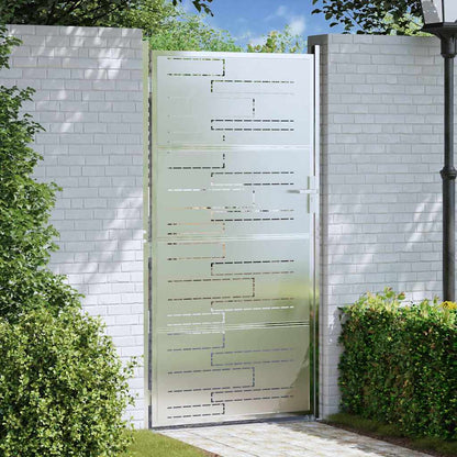 Cancello da giardino Argento 96 x 180 cm Acciaio inossidabile
