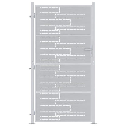 Cancello da giardino Argento 96 x 180 cm Acciaio inossidabile