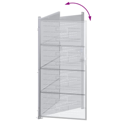 Cancello da giardino Argento 96 x 180 cm Acciaio inossidabile