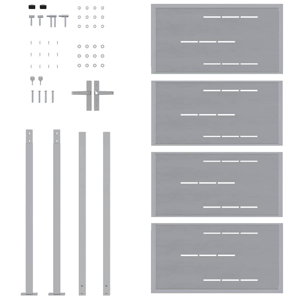 Cancello da giardino Argento 96 x 180 cm Acciaio inossidabile