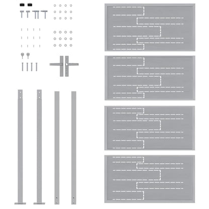 Cancello da giardino Argento 96 x 200 cm Acciaio inossidabile