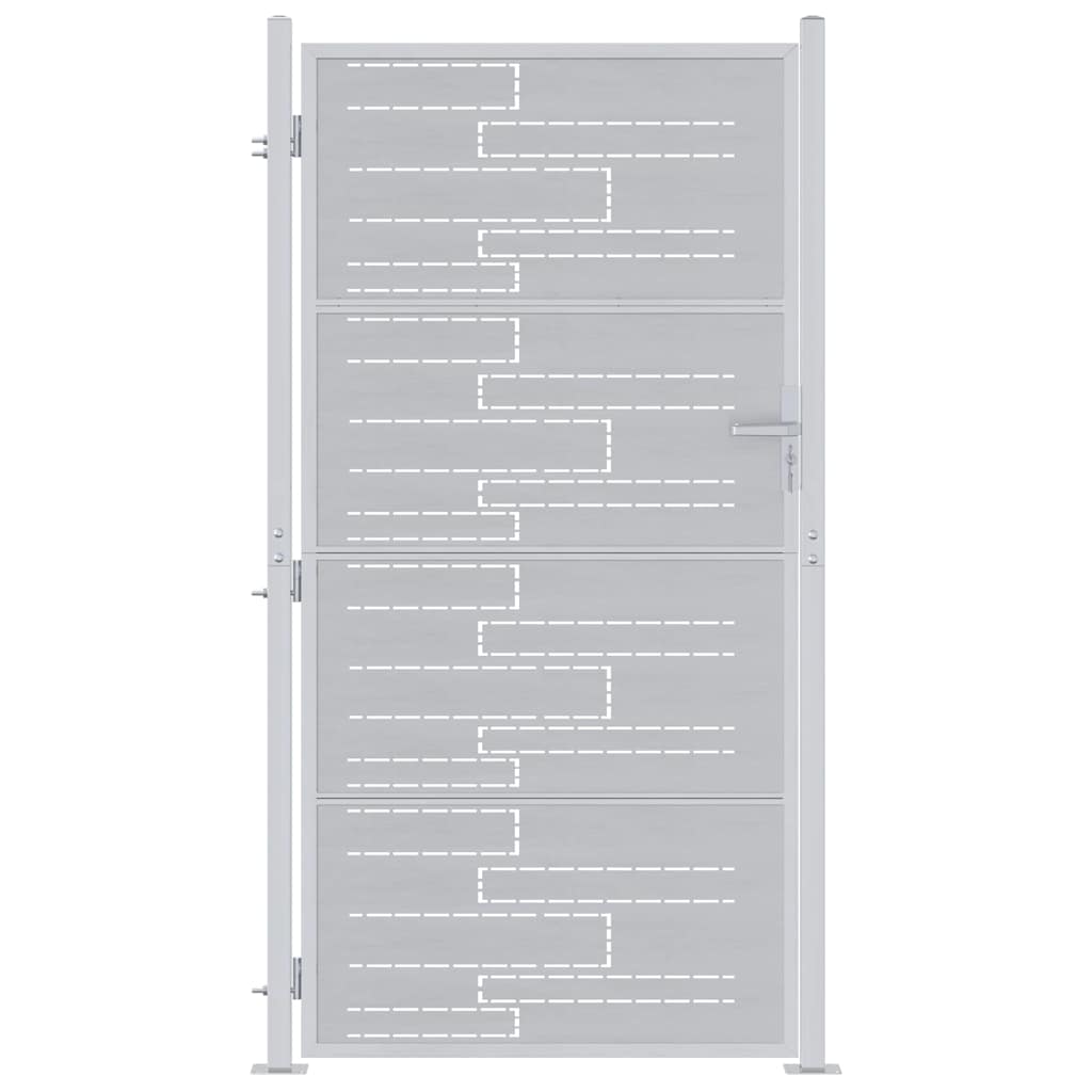 Cancello da giardino Argento 96 x 200 cm Acciaio inossidabile
