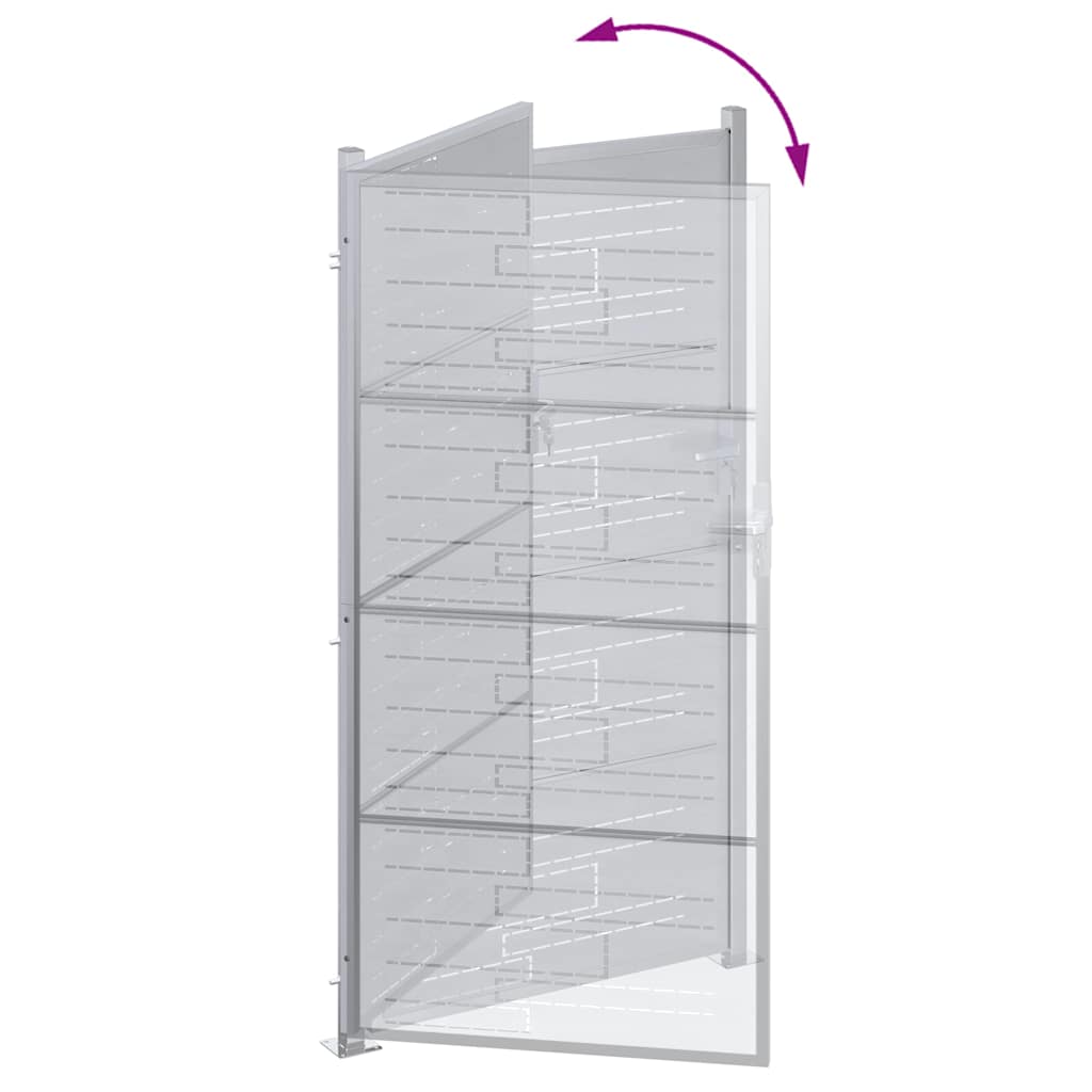 Cancello da giardino Argento 96 x 200 cm Acciaio inossidabile