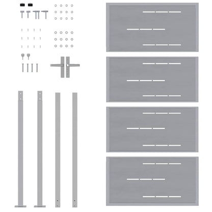 Cancello da giardino Argento 96 x 200 cm Acciaio inossidabile