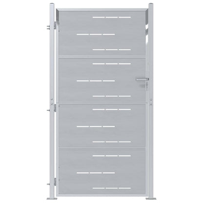 Cancello da giardino Argento 96 x 200 cm Acciaio inossidabile