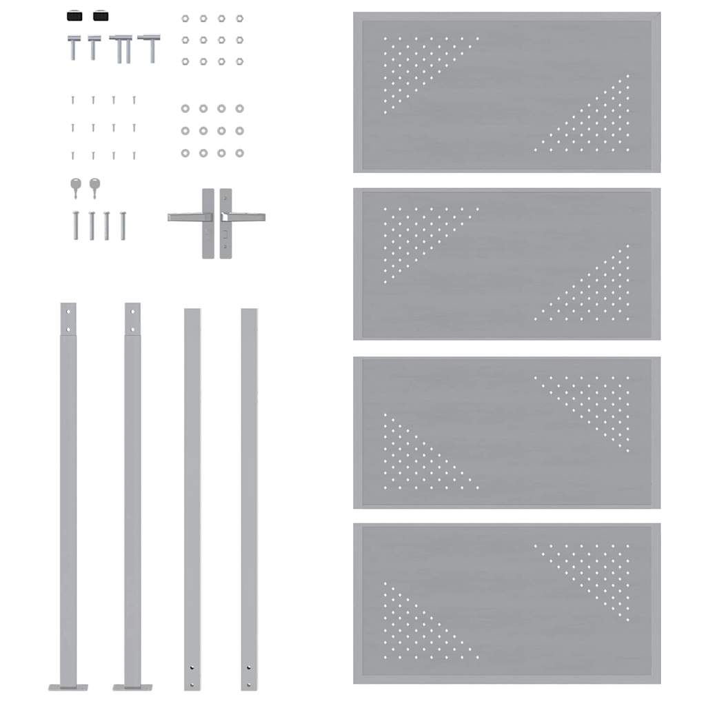 Cancello da giardino Argento 96 x 200 cm Acciaio inossidabile