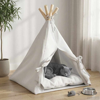 Tenda per animali con cuscino Bianco 40 x 40 x 50 cm Poliestere | homemem39