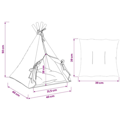 Tenda per animali con cuscino Bianco 40 x 40 x 50 cm Poliestere