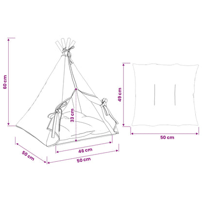 Tenda per animali con cuscino Bianco 50 x 50 x 60 cm Poliestere
