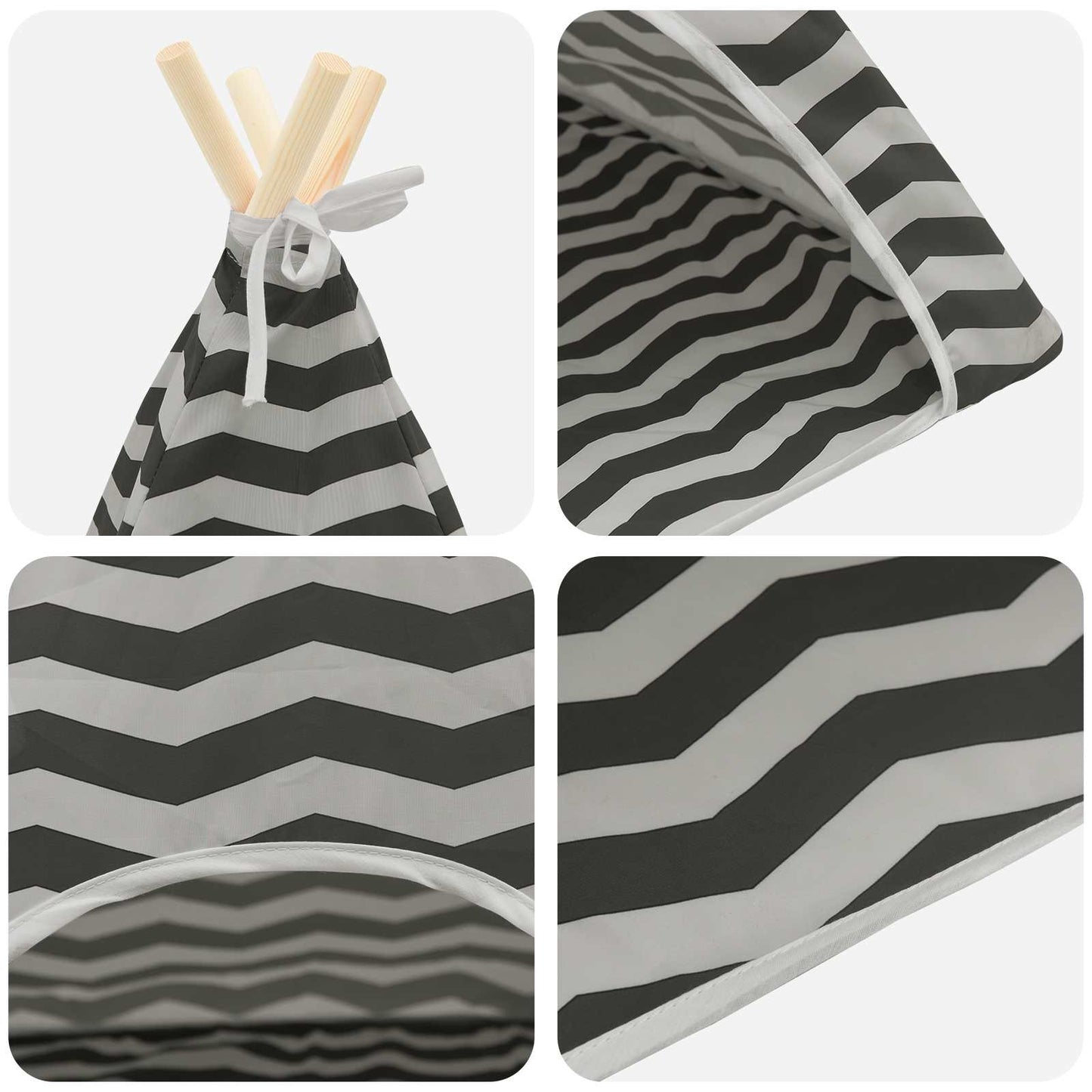 Tenda per animali con cuscino Bianco e Grigio 50 x 50 x 60 cm