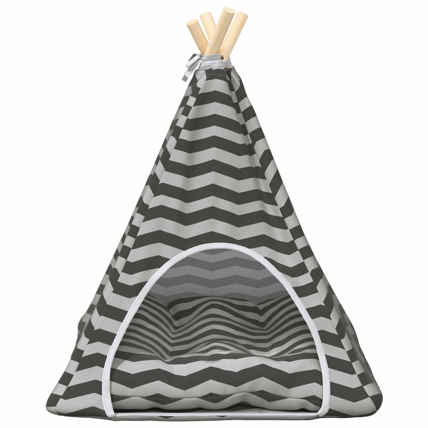 Tenda per animali con cuscino Bianco e Grigio 50 x 50 x 60 cm