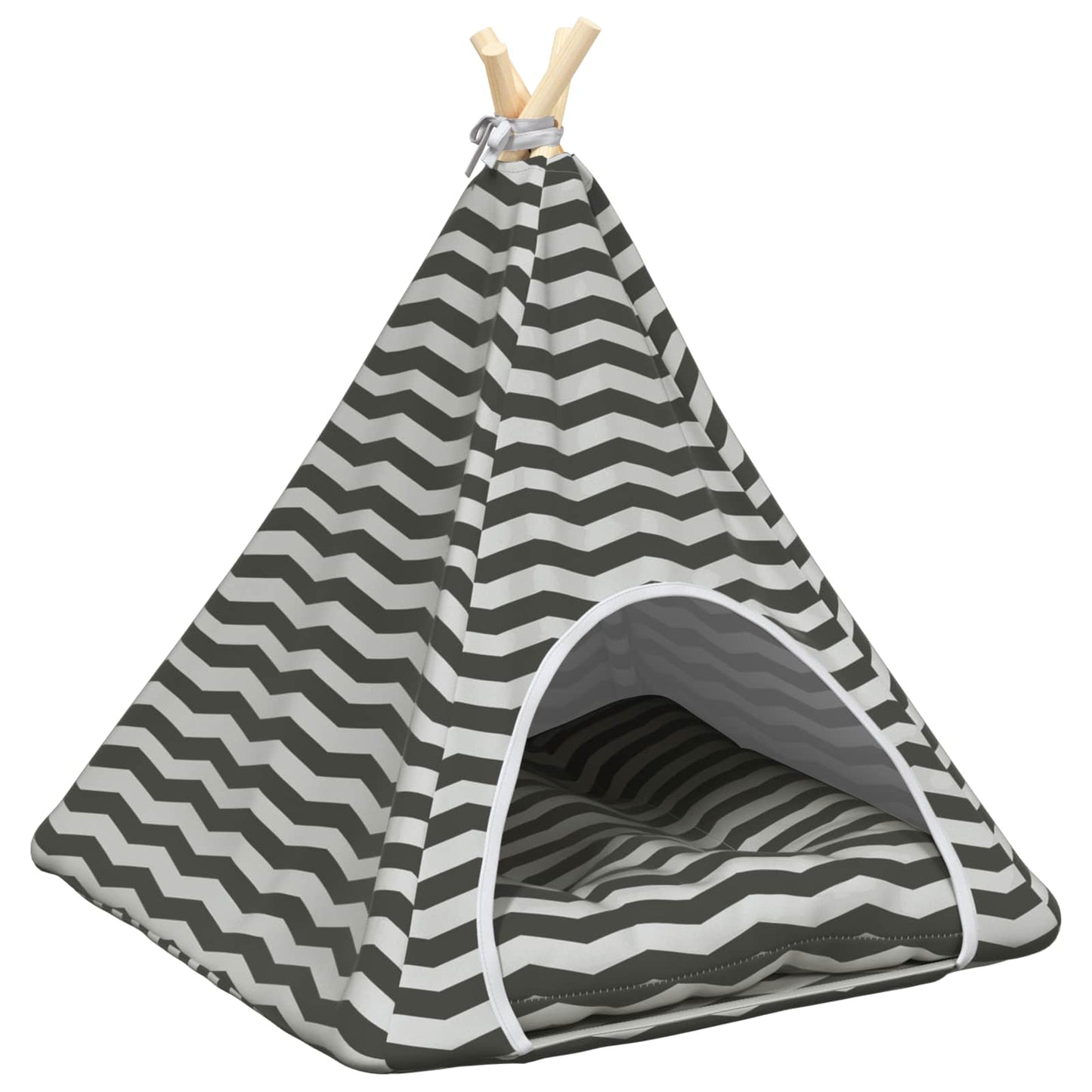 Tenda per animali con cuscino Bianco e Grigio 60 x 60 x 70 cm