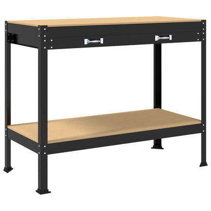 Banco da lavoro con cassetto Nero 114 x 54 x 91 cm | homemem39