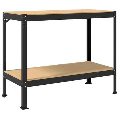 Banco da lavoro con lo scaffale Nero 115 x 55 x 91 cm | homemem39