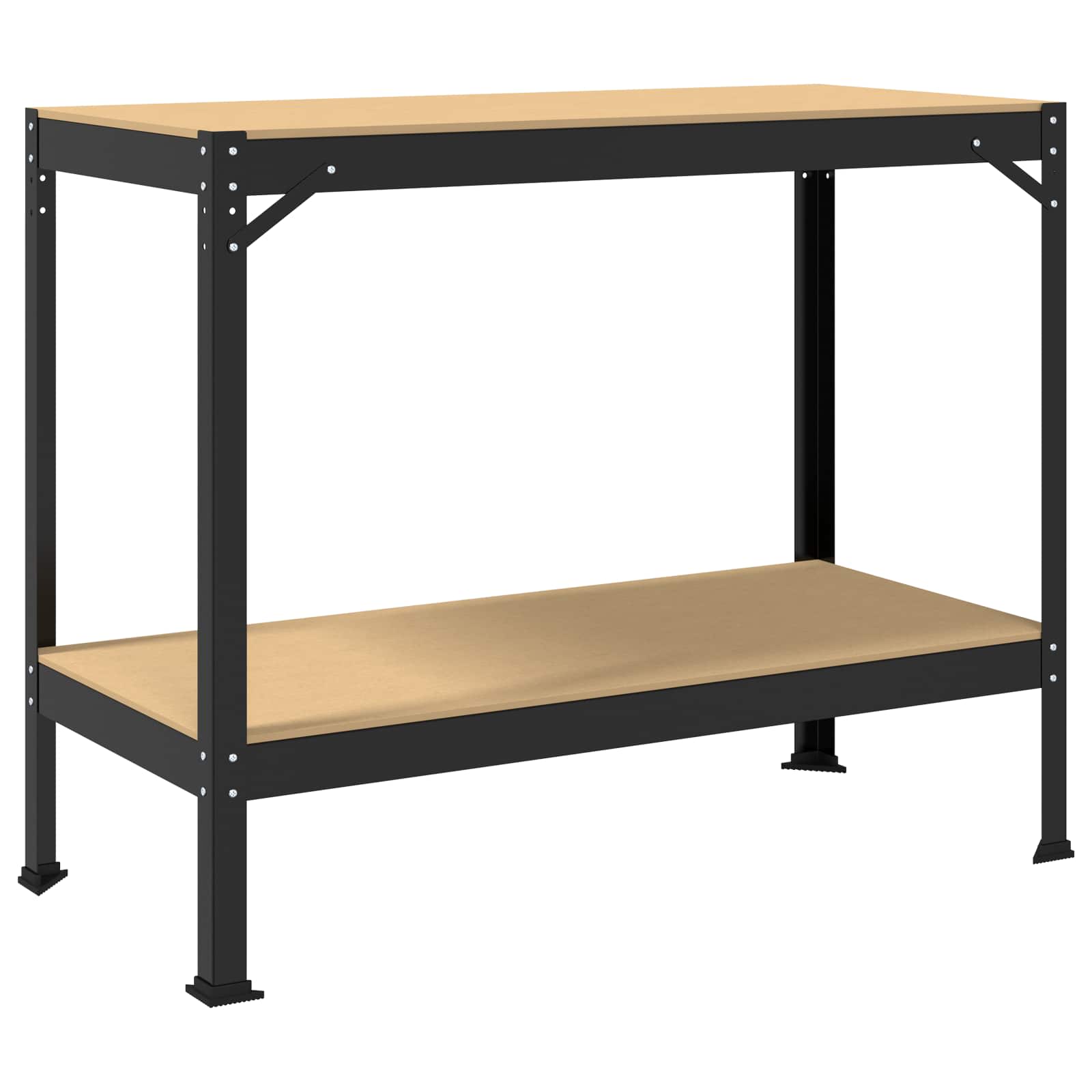Banco da lavoro con lo scaffale Nero 115 x 55 x 91 cm | homemem39