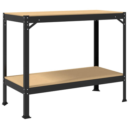 Banco da lavoro con lo scaffale Nero 115 x 55 x 91 cm | homemem39
