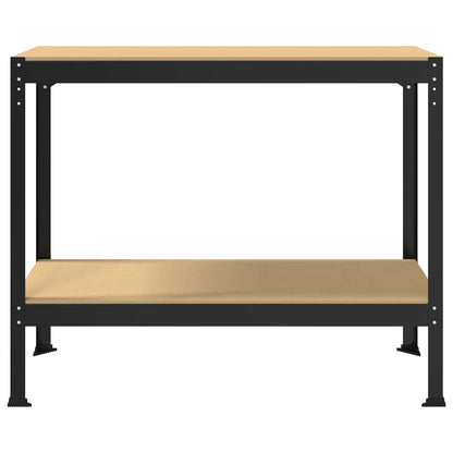 Banco da lavoro con lo scaffale Nero 115 x 55 x 91 cm | homemem39