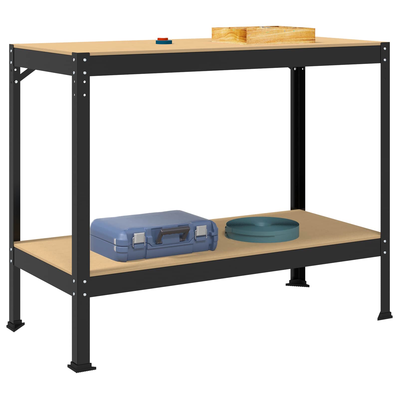 Banco da lavoro con lo scaffale Nero 115 x 55 x 91 cm | homemem39