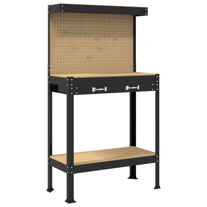 Banco da lavoro con cassetto Nero 81 x 41 x 145 cm | homemem39