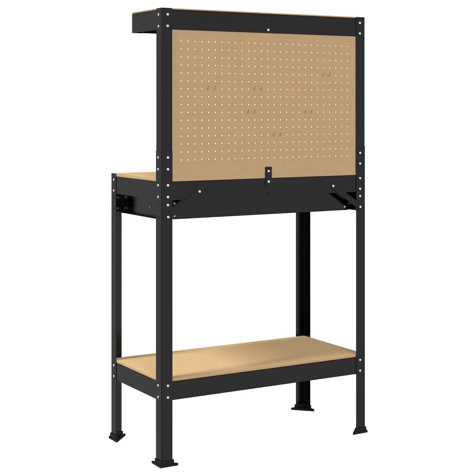 Banco da lavoro con cassetto Nero 81 x 41 x 145 cm | homemem39