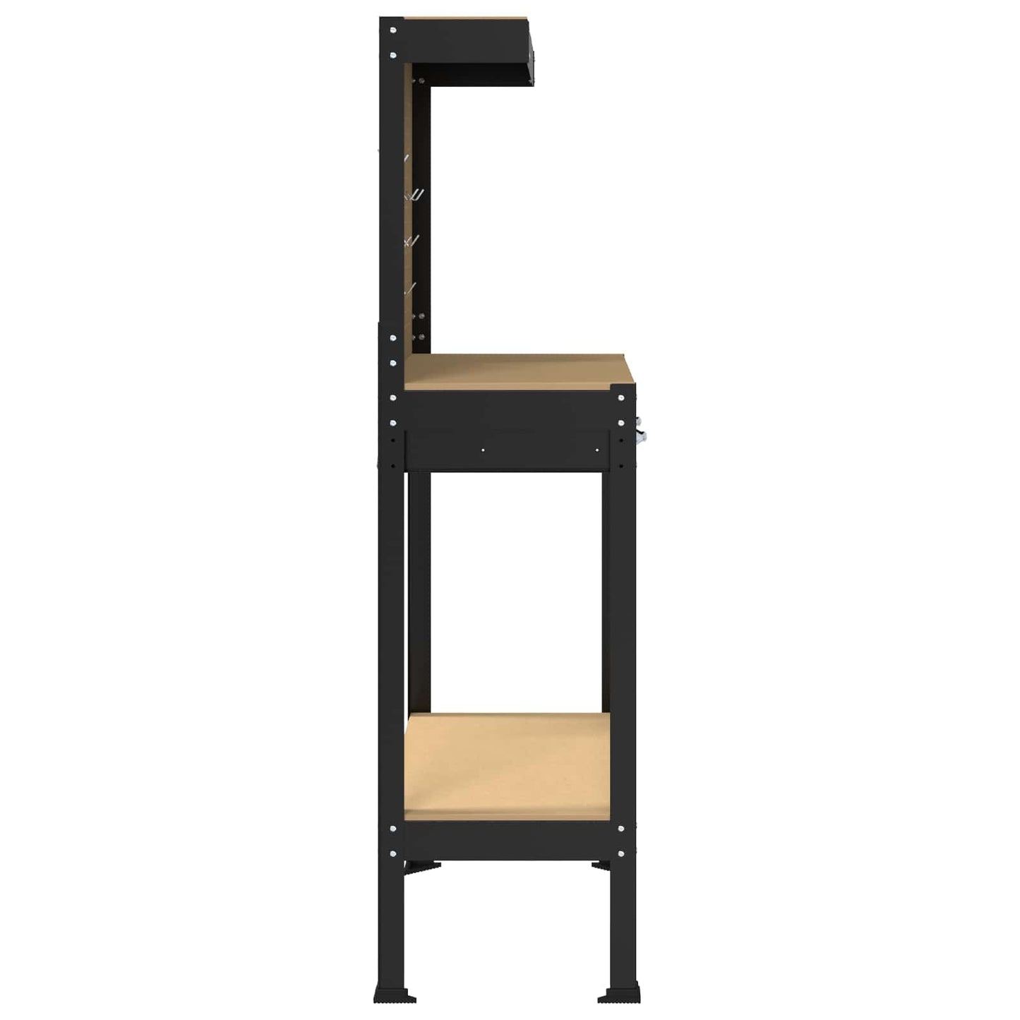 Banco da lavoro con cassetto Nero 81 x 41 x 145 cm | homemem39
