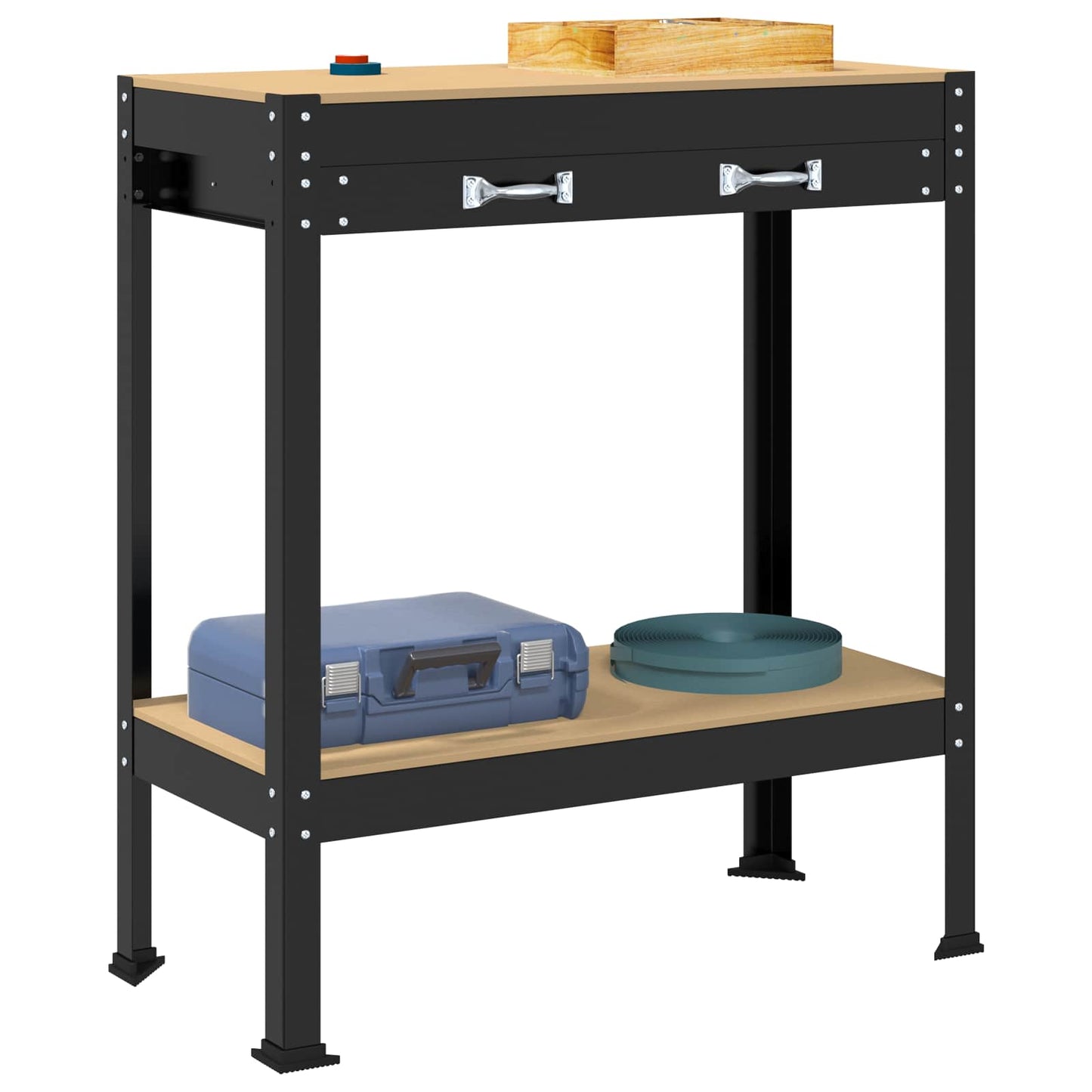 Banco da lavoro con cassetto Nero 80 x 40 x 91 cm | homemem39