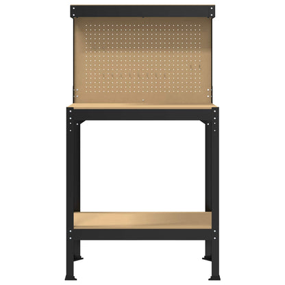 Banco da lavoro con lo scaffale Nero 81 x 41 x 145 cm