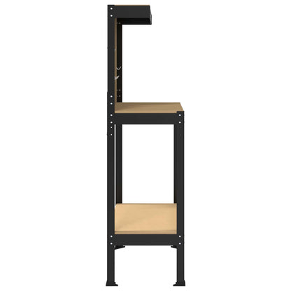 Banco da lavoro con lo scaffale Nero 81 x 41 x 145 cm | homemem39